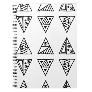 Seamless vintage pattern. Black and white geometri Notebook
