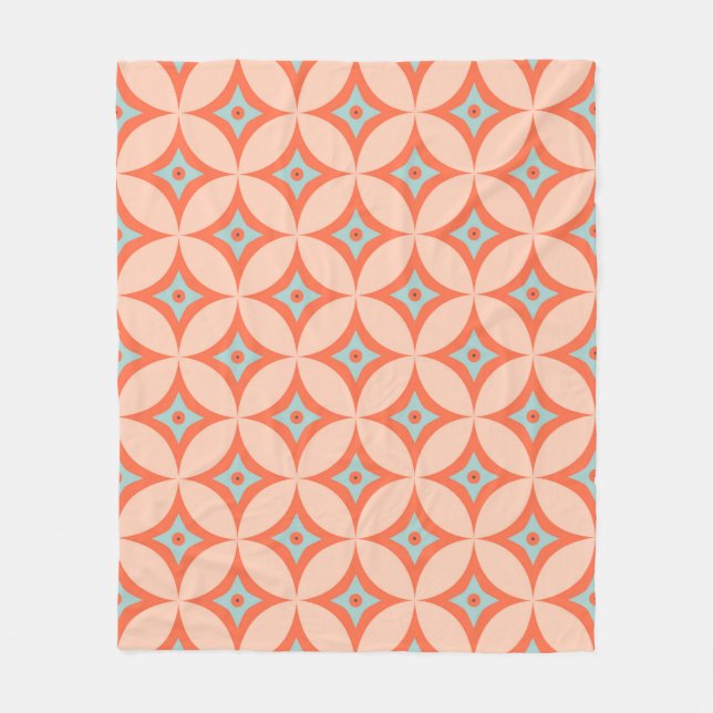 Seamless vintage pattern fleece blanket (Front)