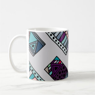 Seamless vintage pattern. geometrical background w coffee mug