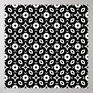Seamless vintage pattern in geometric ornamental s poster