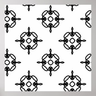 Seamless vintage pattern in geometric ornamental s poster