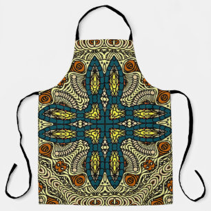 Seamless Vintage pattern in oriental style Flower Apron