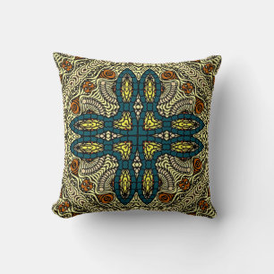 Seamless Vintage pattern in oriental style Flower Cushion