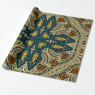 Seamless Vintage pattern in oriental style Flower  Wrapping Paper