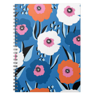 Seamless vintage pattern large red white and blue notebook