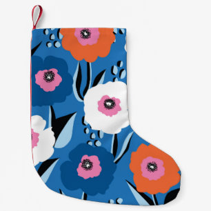 Seamless vintage pattern large red white and blue small christmas stocking