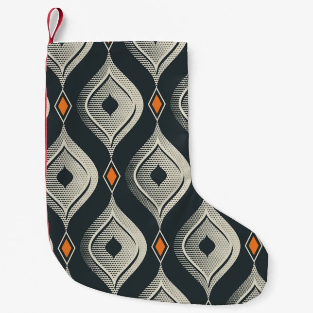 seamless vintage pattern small christmas stocking (Front)