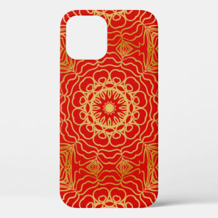 Seamless vintage pattern with abstract floral and iPhone 12 case