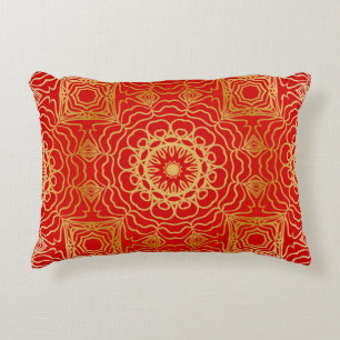 Seamless vintage pattern with abstract floral and decorative cushion
