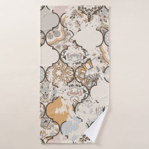 Seamless vintage pattern with an effect of attriti bath towel