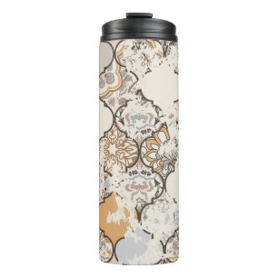 Seamless vintage pattern with an effect of attriti thermal tumbler