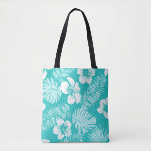 Seamless vintage pattern with leaves of tropical p tote bag