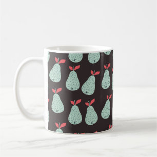 Seamless vintage pattern with mint pears. Fruit ba Coffee Mug