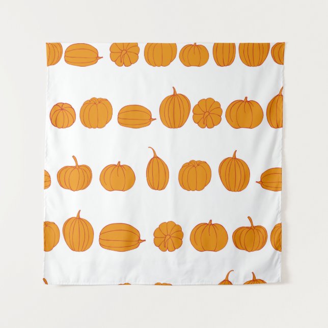 Seamless vintage pattern with pumpkinsvintage, agr tapestry (Front)