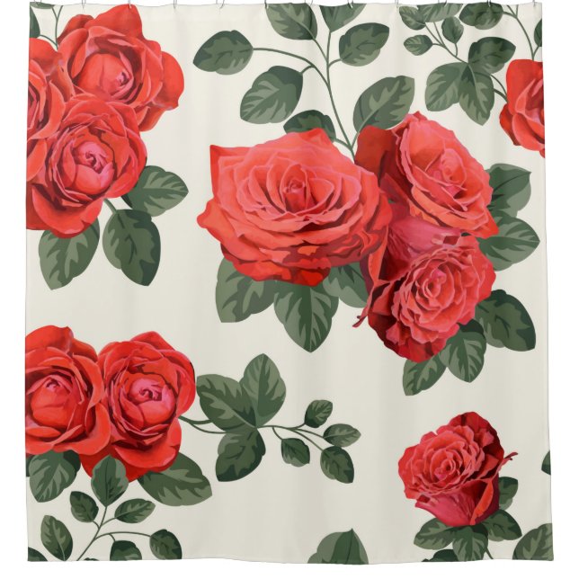 Seamless vintage pattern with roses shower curtain (Front)
