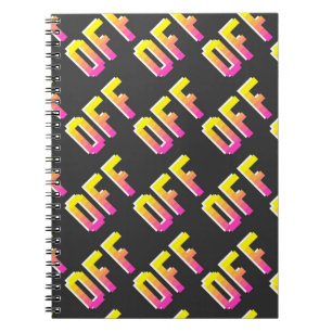 Seamless vintage pixel off signs pattern. Outline  Notebook