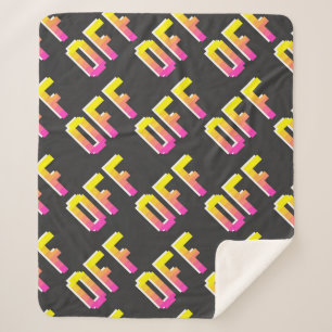 Seamless vintage pixel off signs pattern. Outline  Sherpa Blanket