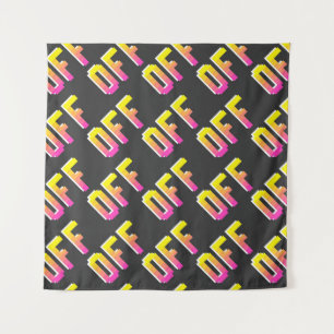 Seamless vintage pixel off signs pattern. Outline  Tapestry