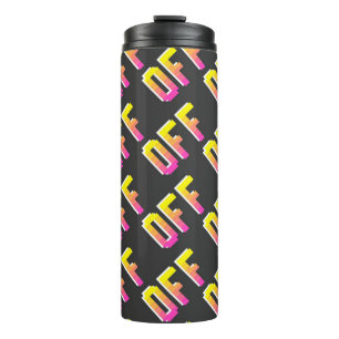 Seamless vintage pixel off signs pattern. Outline  Thermal Tumbler