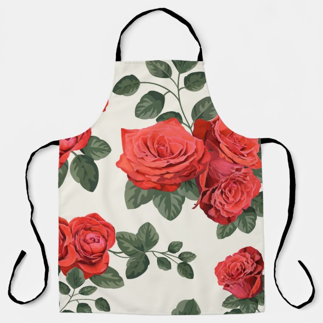 Seamless vintage roses pattern, floral design. apron (Front)