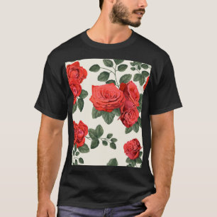 Seamless vintage roses pattern, floral design. T-Shirt