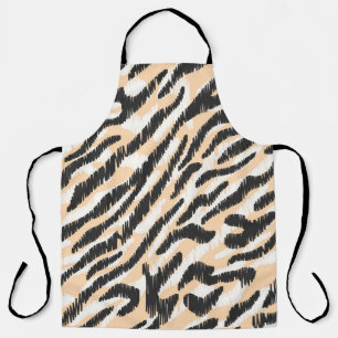Seamless vintage scribble zebra leopard fur patter apron