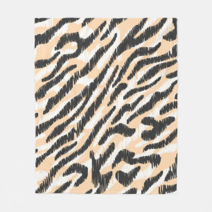 Seamless vintage scribble zebra leopard fur patter fleece blanket
