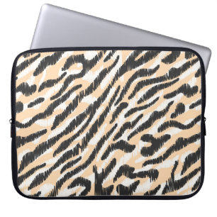Seamless vintage scribble zebra leopard fur patter laptop sleeve