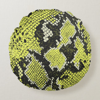 Seamless vintage snake animal skin pattern. Snakes Round Cushion