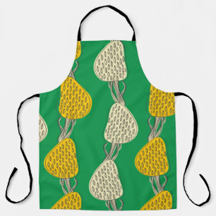Seamless vintage texture with drawing trees apron