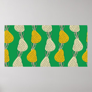 Seamless vintage texture with drawing trees poster