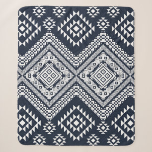 Seamless vintage Tribal Pattern Design. Stylish Mo Sherpa Blanket