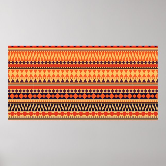 Seamless vintage tribal texture pattern. Vintage s Poster (Front)