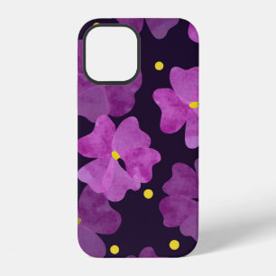 Seamless violet flowers pattern. Floral watercolor iPhone 12 Case