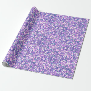Seamless violet purple silver glittery sparkles gl wrapping paper