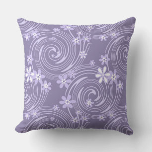 Seamless violet swirl lavander colour flowers flor cushion