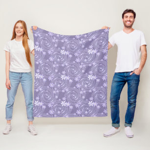Seamless violet swirl lavander colour flowers flor fleece blanket