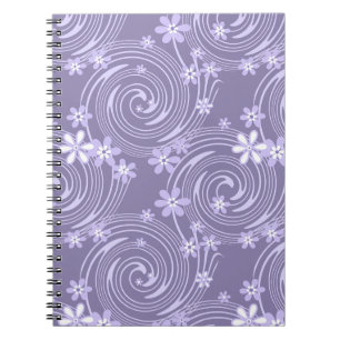 Seamless violet swirl lavander colour flowers flor notebook