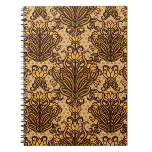 Seamless wallpaper in art nouveau style, Vintage i Notebook