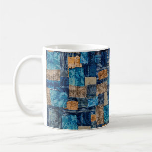 Seamless watercolor abstract digital pattern on na coffee mug