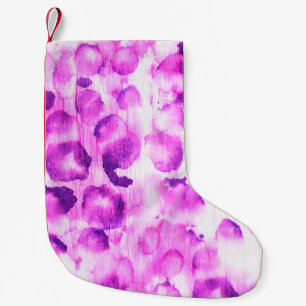 Seamless Watercolor Animal Art Print. Light Cheeta Small Christmas Stocking