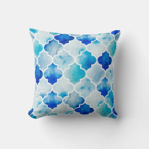 Seamless watercolor background. Beautiful hand dra Cushion