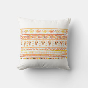 Seamless Watercolor Boho Tribal Ornamental Pattern Cushion