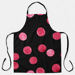 Seamless watercolor circles pattern black backgrou apron