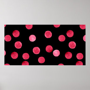Seamless watercolor circles pattern black backgrou poster