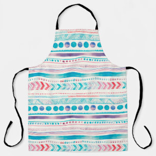 Seamless Watercolor Ethnic Tribal Ornamental Patte Apron