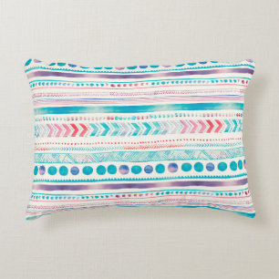 Seamless Watercolor Ethnic Tribal Ornamental Patte Decorative Cushion