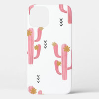 Seamless watercolor flowering cactus pattern. Vint