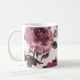 Seamless Watercolor Flowers Illustration Pattern Coffee Mug