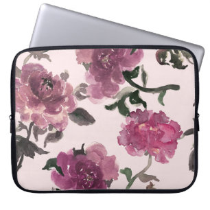 Seamless Watercolor Flowers Illustration Pattern Laptop Sleeve
